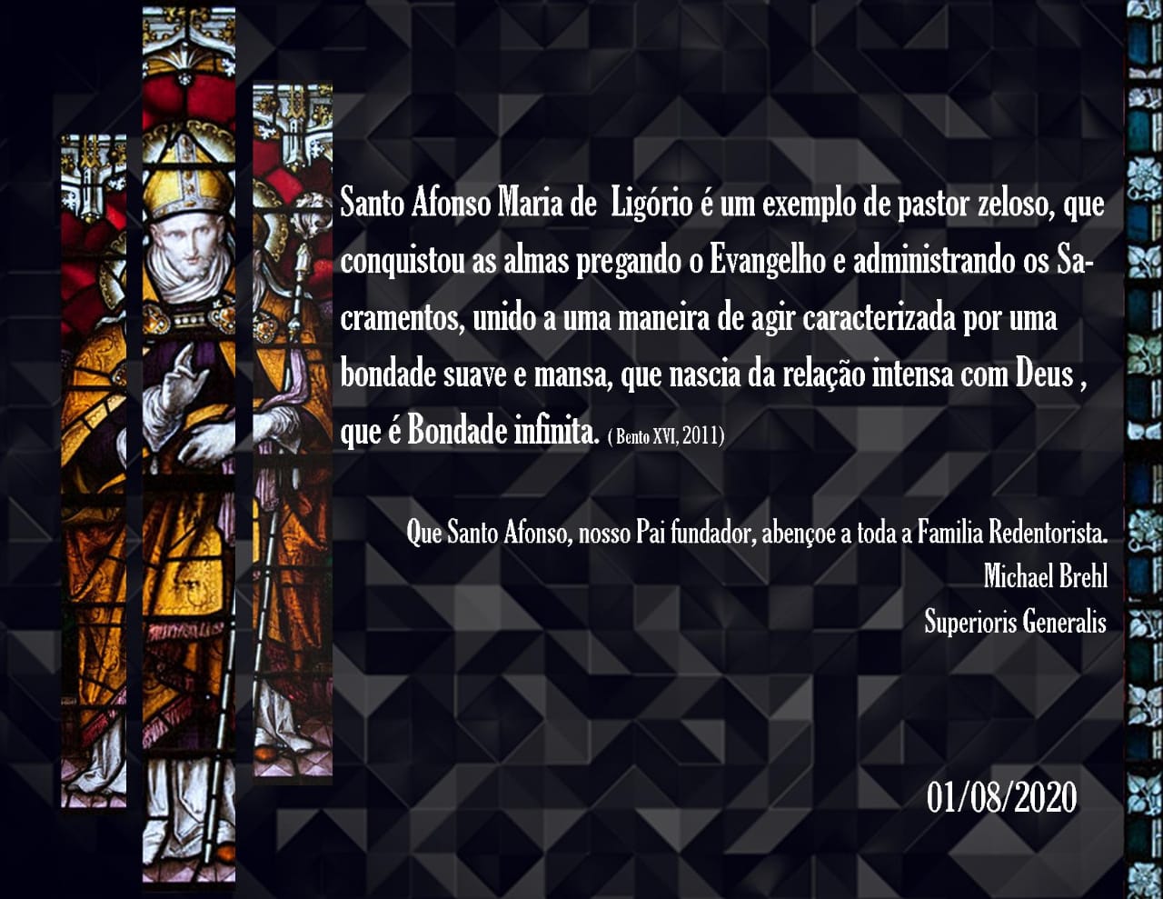 Mensagem do Superior Geral Redentorista para a Festa de Santo Afonso